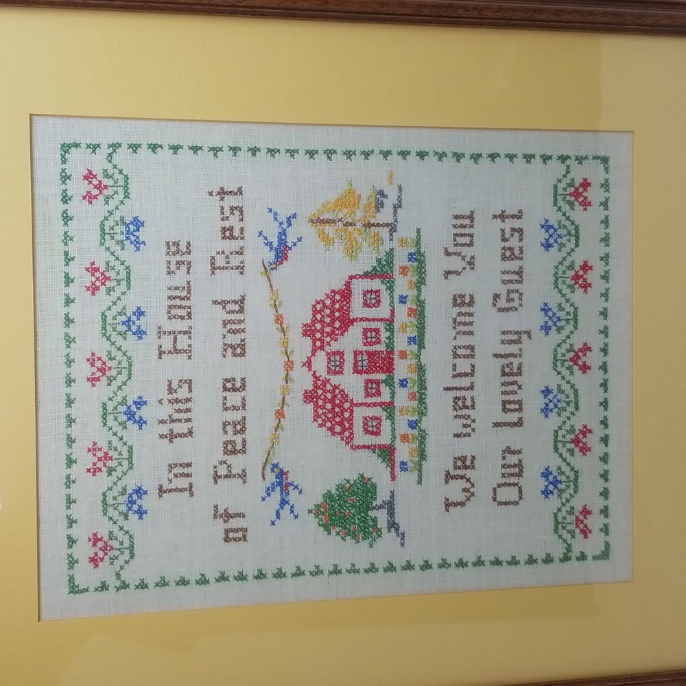 Vintage Cross-Stitch Framed & Matted - Picture 11 of 16